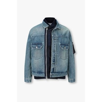 사카이 [CLASSCIS]남성 나일론 트윌 믹스 데님 자켓(블루) 6426101103000