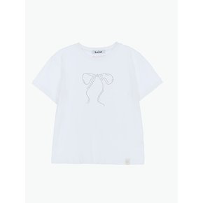 CUBIC RIBBON COTTON T-SHIRT_2COLORS_IVORY