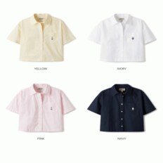 여성 스티브 반팔 크롭 셔츠 / Steve Crop Short Sleeve Shirts_A WHYWE2513F