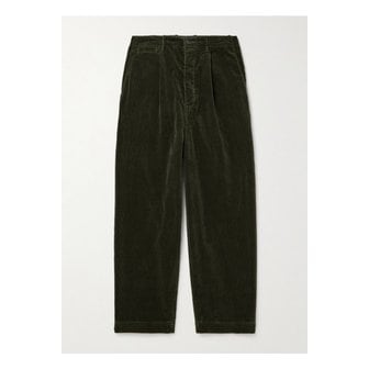 캐피탈 와이드 플리츠 코튼 코듀로이 팬츠 그린 1647597345952688