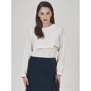 CORDUROY LAYERED BLOUSE-white