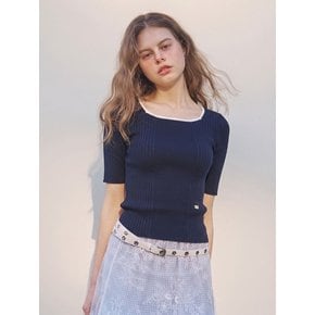 [보라프롬 PICK] 스퀘어넥 썸머 하프 니트_MC4SKN2