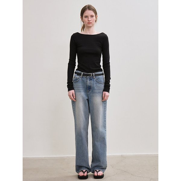 straight-fit denim pants (sky blue)