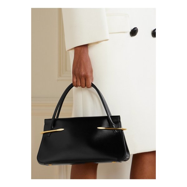 핀치 장식 가죽 숄더 백 블랙 46376663162904679