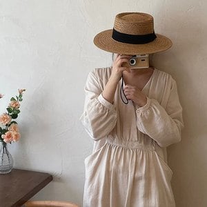 엔비 럽미햇 여성 벙거지 여름 밀짚 모자 버킷햇