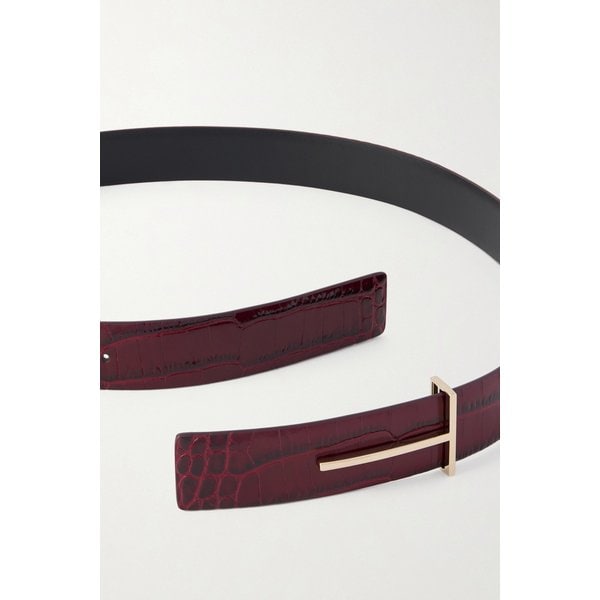 크로크 엠보스드 가죽 벨트 46376663162988703