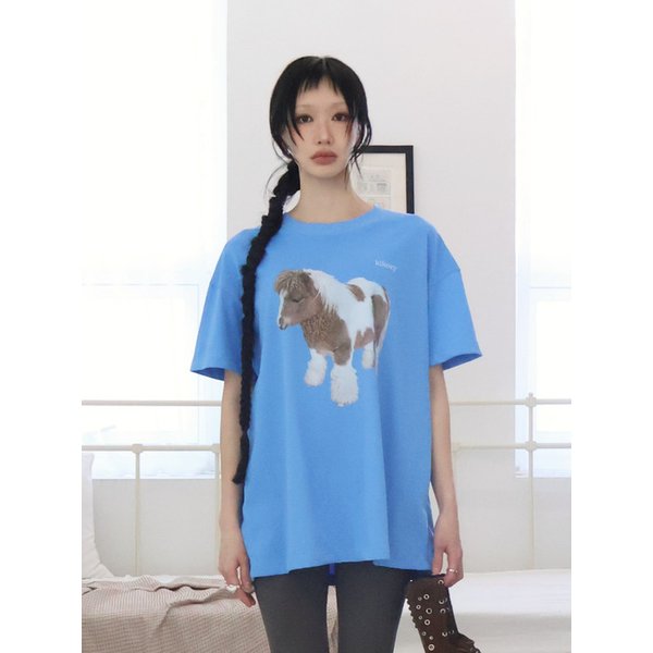 Pony Printing T-shirt_Sky blue