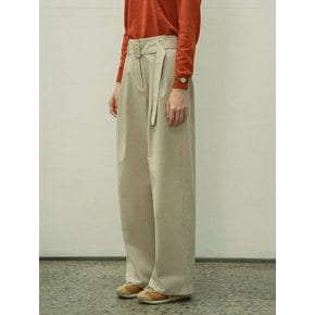 SIPT7054 wide volume chino pants_Light beige