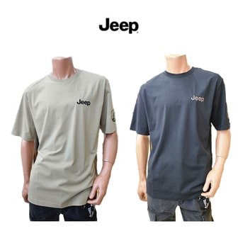 Jeep [여주점] 남여공용 지프 등판 산프린트 반팔티  JQ8TSU105 BK