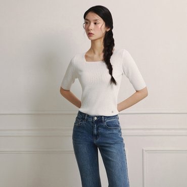 잇미샤 [25 S/S] 잇미샤 스퀘어넥 니트 탑 ITP4ZPO730
