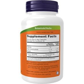 해외배송 NOW Foods 나우푸드 네츄럴 스피루리나 500mg 베지캡슐 120정 Spirulina