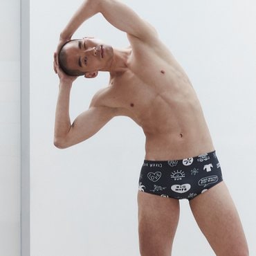 배럴 INAP 맨 스케치 숏사각 수영복 블랙 (B5SMSMS129BLK)