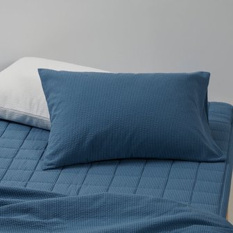 JAJU 코튼 블렌디드 서커 베개커버_70X50cm_틸블루 J605204000195