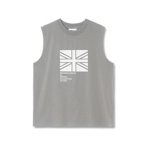 UNION JACK SLEEVELESS TOP GRAY_UNISEX