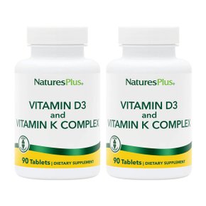 (오플닷컴) 2개 Natures Plus 비타민 D3 2500 IU K2 120 mcg 본 서포트 90 타블렛 네이쳐스플러스 빠른직구