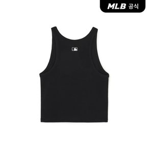 [코리아공식] 여성 바시티 슬림핏 크롭 골지 나시티 NY (Black)