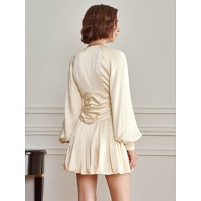 YY_Butter pleats waist short dress