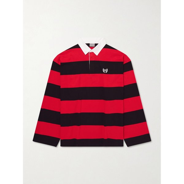 로고 자수 스트라이프 코튼 저지 폴로 셔츠 46376663163056880