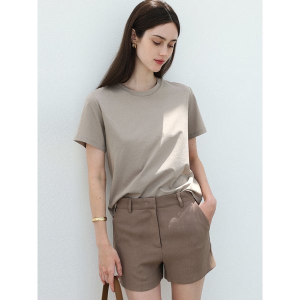 Signature silket T-shirt - TAUPE BEIGE
