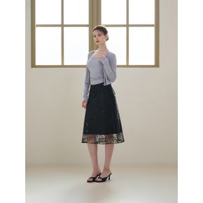 Fleur layered skirt [Black]