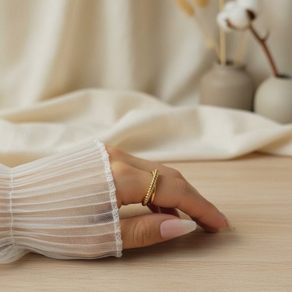 [옷자락] 여성 유니크 꼬임 트위스트 크로스 반지