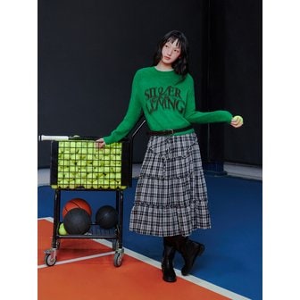 LAP 체크 캉캉 롱 스커트 AR4WSA40