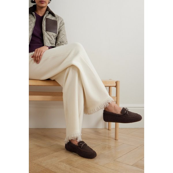 브릿트 보우 가죽 트리밍 시어링 로퍼 46376663162972635