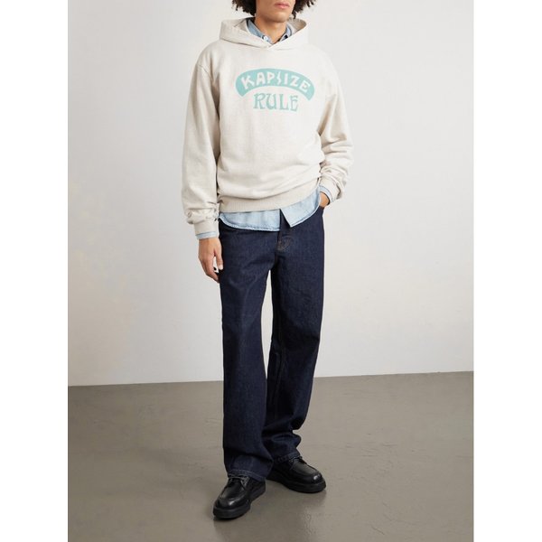 프린트 울 블렌드 저지 후드 티셔츠 46376663162925146