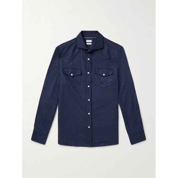 브루넬로쿠치넬리 울 플란넬 웨스턴 셔츠 46376663162902647