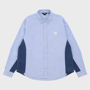 COLOR BLOCK OXFORD SHIRTS [BLUE]