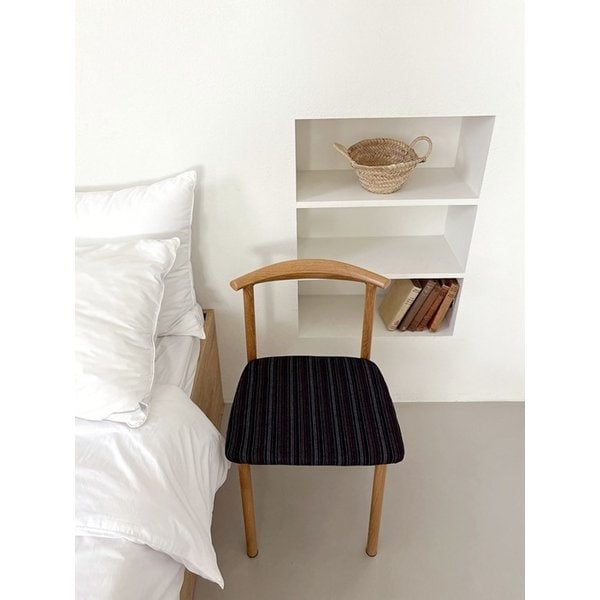 Slim stripe backrest chair (navy)
