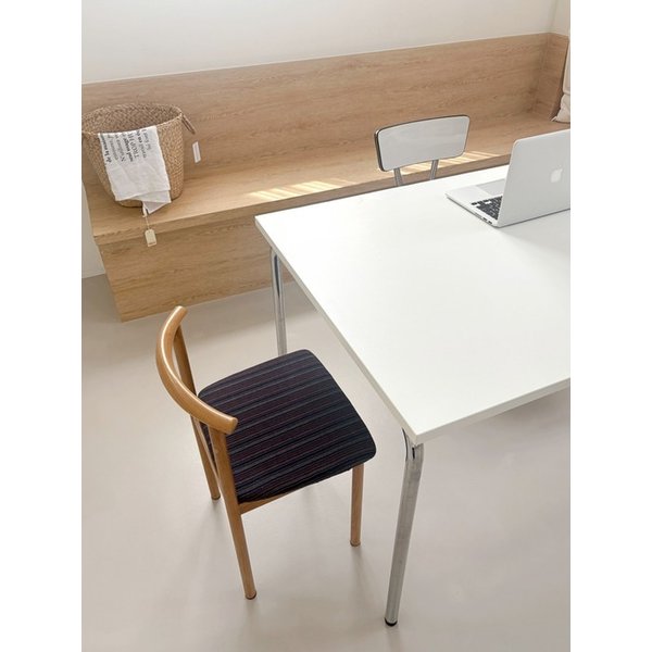 Slim stripe backrest chair (navy)