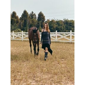 WESTERN BELT COWL ONE PIECE [CHARCOAL]