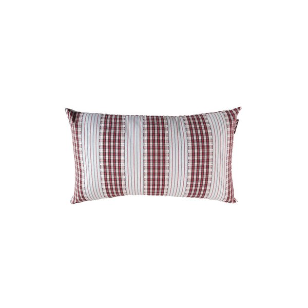 CHECK FRINGE CUSHION COVER (RED)