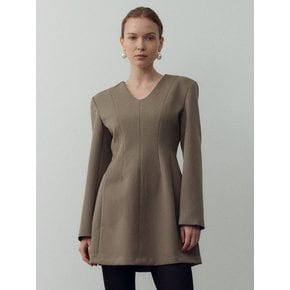 v-neck mini dress_khaki