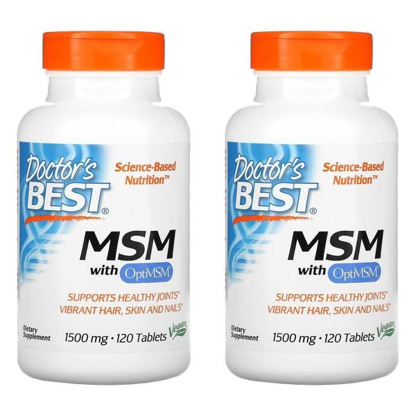 Doctor`s Best 닥터스베스트 식이유황 OptiMSM 1500mg 120정 2팩