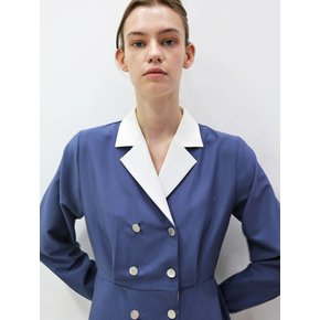 카라 셔츠 네이비 원피스_Collar Shirts Navy OP