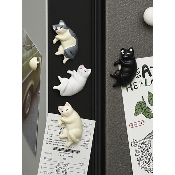 옆으로 누운 고양이 자석 리마인더(1개 랜덤 발송)