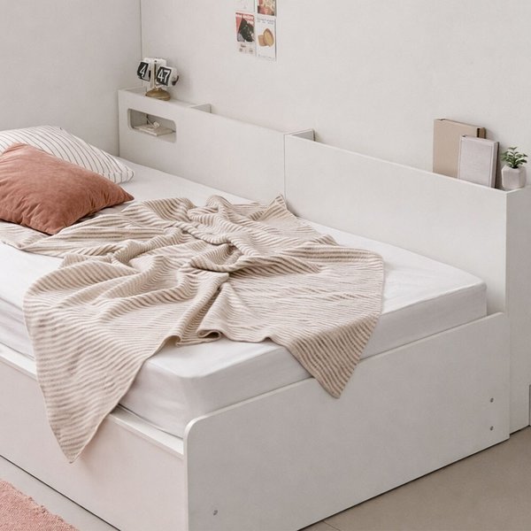 하루옆 침대 사이드 선반 LED 높은 틈새 수납장 1000