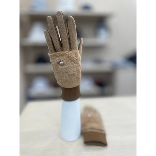 [여주점] 여성 기모 퍼 양손장갑 GQ422LGLO2 BEGE