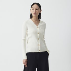 여 슬림핏 립 가디건(IVORY / BEIGE / BLUE / BLACK)