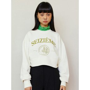 Unbalanced Crop Sweatshirt - Cream