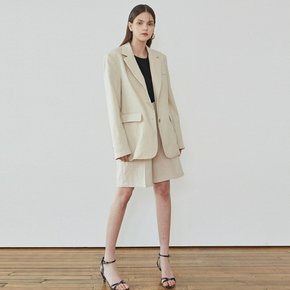 CLASSIC LINEN JACKET+SHORTS LIGHT BEIGE