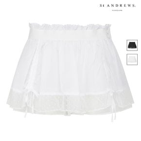 [26SS] 화이트 여성 도트 레이스 레이어드용 스커트 821F1AC060_WH