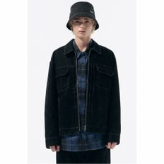 Black Velvet Denim Jacket_CWUAA24511BKX