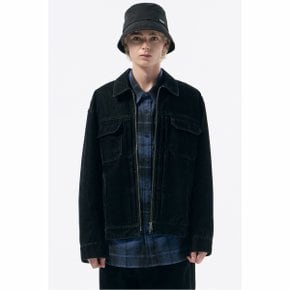 Black Velvet Denim Jacket_CWUAA24511BKX