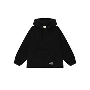 Fleece classic half zip-up hoodie (black)