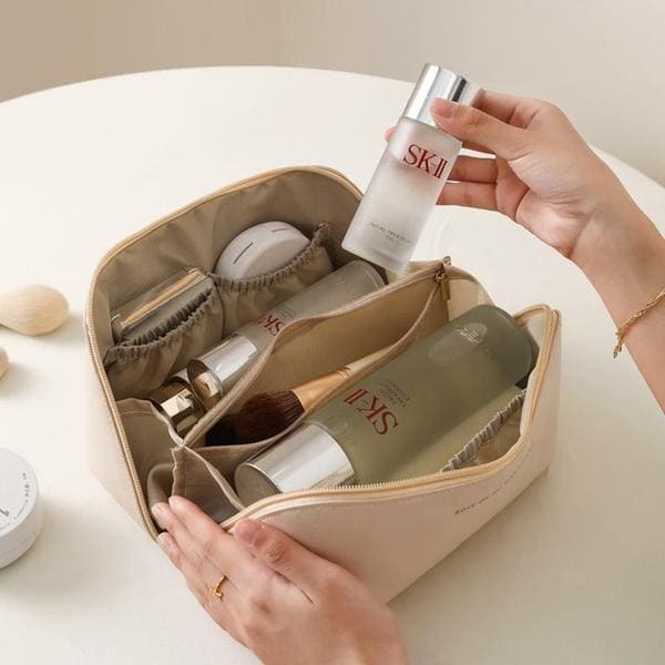 [1+1] 고퀄리티 대용량 화장품 가죽파우치 컬러4종 (총 2개입)