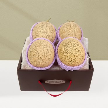 온세담 [9/22일 순차출고] 프리미엄  메론선물세트 6kg (메론4입)_신세계명품박스&외피박스