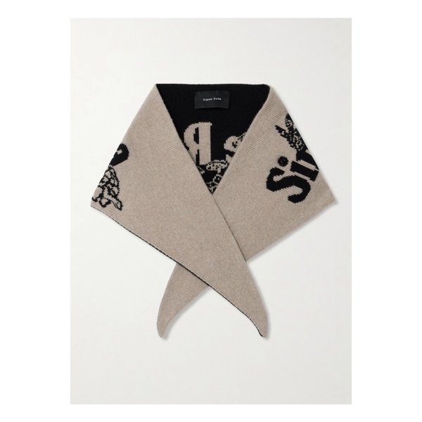 크리스털 장식 메리노 울 캐시미어 혼방 자카드 스카프 멀티컬러 46376663162908768